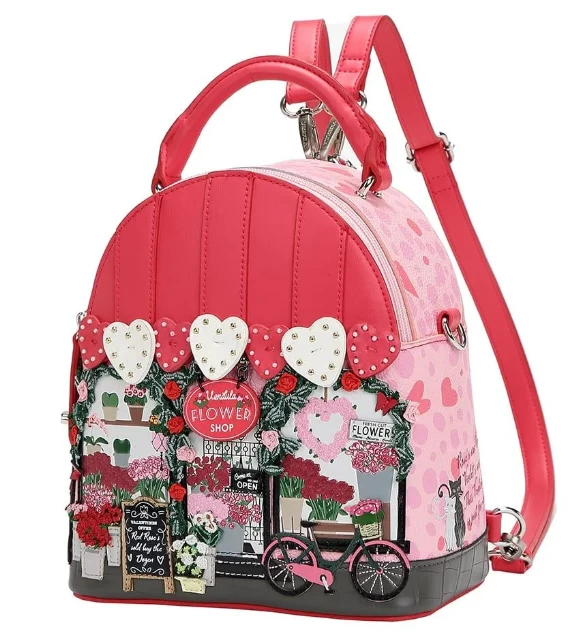 Vendula Pink Flower Shop Nova Mini Backpack 3 Vendula Pink Flower Shop Nova Mini Backpack - Image 3