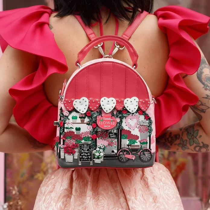 Vendula Pink Flower Shop Nova Mini Backpack 6 Vendula Pink Flower Shop Nova Mini Backpack - Image 6