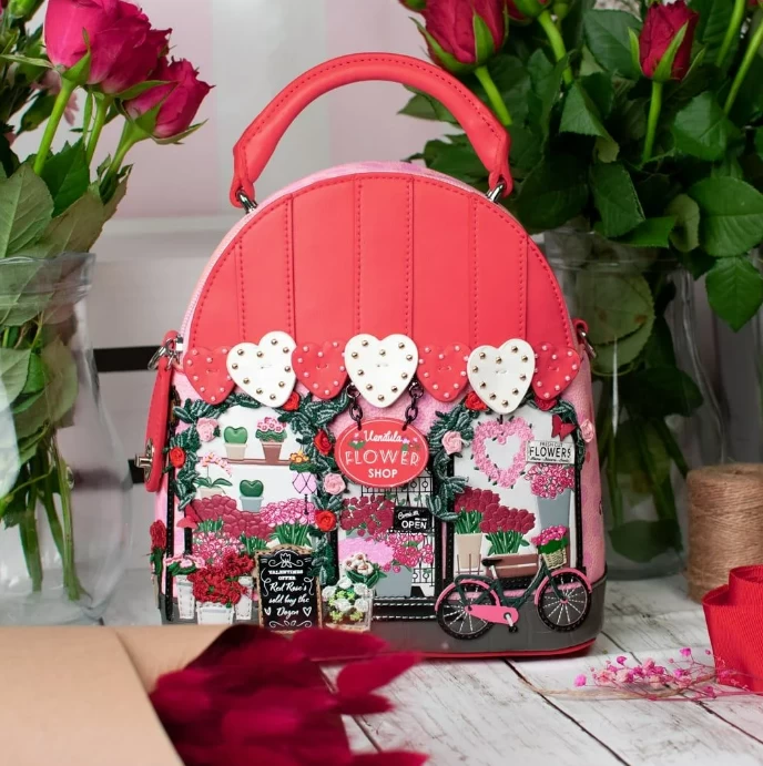 Vendula Pink Flower Shop Nova Mini Backpack 1 Vendula Pink Flower Shop Nova Mini Backpack