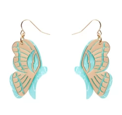 Erstwilder La Belle Epoque Butterfly Drop Earrings Mint