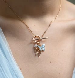 Fable England Enamel Blue Butterfly Necklace -Chic Shoes Store ButterflyNL3 69952b0e 4bf2 411a 9cbb bf8b89991115