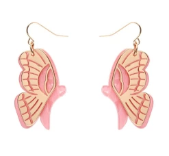 Erstwilder La Belle Epoque Butterfly Drop Earrings Pink