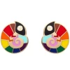 Erstwilder Pride And Joy Carmels Colourful Enamel Stud Earrings