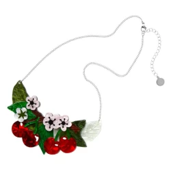 Erstwilder Botanical Fruit Blossoming Cherries Statement Necklace -Chic Shoes Store CherriesNL2
