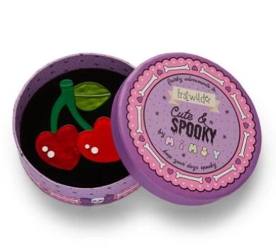 Erstwilder HW21 Cherry Kiss Brooch 2 Erstwilder HW21 Cherry Kiss Brooch - Image 2