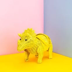 Wicker Darling Ellie Triceratops Yellow -Chic Shoes Store Dino1
