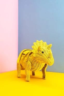 Wicker Darling Ellie Triceratops Yellow -Chic Shoes Store Dino2