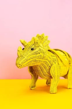 Wicker Darling Ellie Triceratops Yellow -Chic Shoes Store Dino3