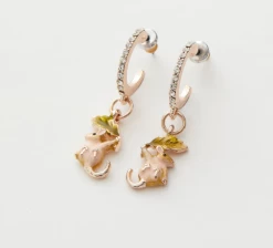 Fable England Enamel Dormouse Hoop Earrings