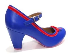 Cristofoli Autumnal Eileen Colbalt Blue With Red Ribbon -Chic Shoes Store EileenCB4