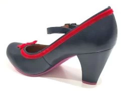Cristofoli Eileen Navy With Red Ribbon -Chic Shoes Store EileenNB4
