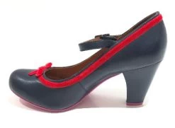 Cristofoli Eileen Navy With Red Ribbon -Chic Shoes Store EileenNB5