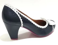 Cristofoli Emily Navy With White Trim -Chic Shoes Store EmilyNB4