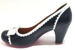 Cristofoli Emily Navy With White Trim -Chic Shoes Store EmilyNB6