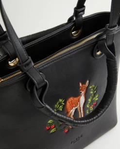 Fable England Fawn Embroidered Tote -Chic Shoes Store FawnTote5