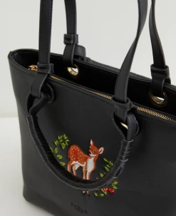 Fable England Fawn Embroidered Tote -Chic Shoes Store FawnTote6