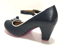 Cristofoli Juliet Navy Blue With White Trim -Chic Shoes Store JulietNavy4