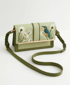 Fable England Kingfisher Embroidered Crossbody