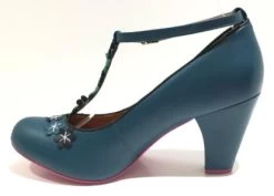 Cristofoli Lucille Petrol With Black Flowers -Chic Shoes Store LucillePT5