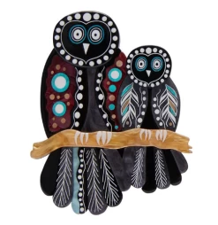 Erstwilder Melanie Hava Owl Gugu Brooch