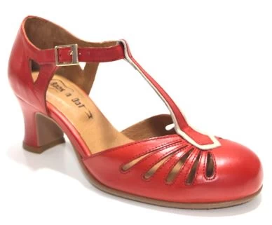 Rock N Dot Daphne Red With Rose Trim 1 Rock N Dot Daphne Red With Rose Trim