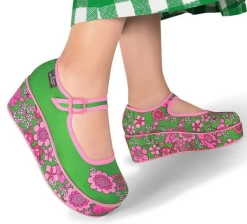 Hot Chocolate Design Pink Flowers Platforms -Chic Shoes Store PinkFlowers2