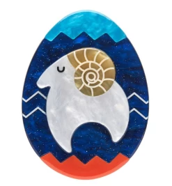 Erstwilder Pysanky Ram Of Perserverance Brooch