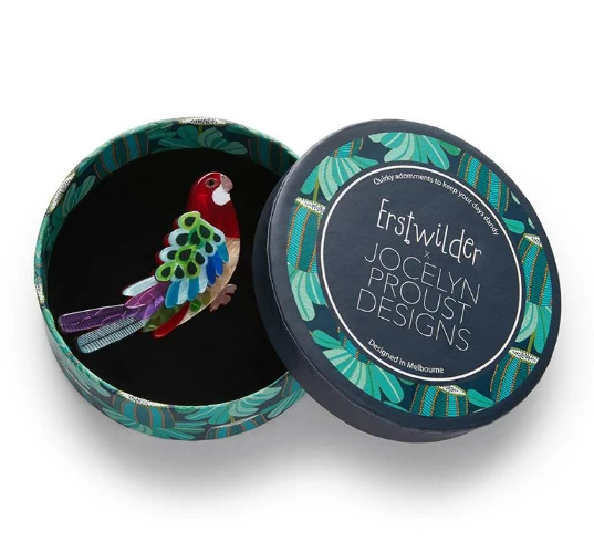 Erstwilder Jocelyn Proust Rosie Rosella Brooch 2 Erstwilder Jocelyn Proust Rosie Rosella Brooch - Image 2