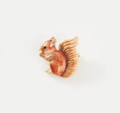 Fable England Enamel Red Squirrel Brooch