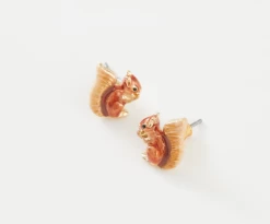 Fable England Enamel Red Squirrel Earrings