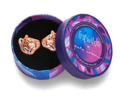 Erstwilder Pete Cromer Wildlife The Tranquil Tiger Earrings -Chic Shoes Store TigerEar3