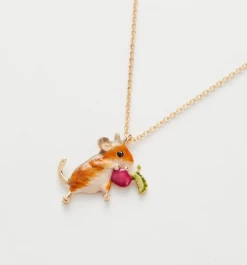 Fable England Enamel Vole Short Necklace